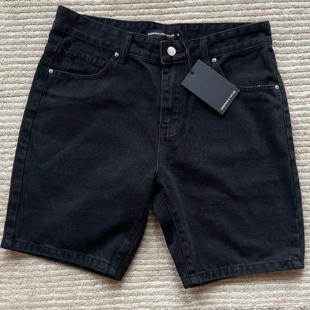 Black Denim Men Shorts